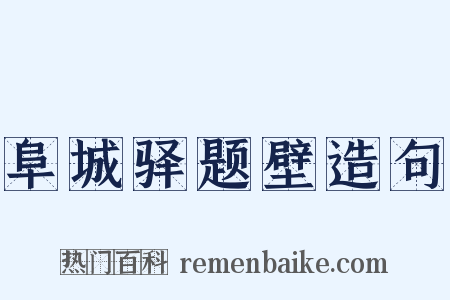 阜城驿题壁造句是什么意思的图片
